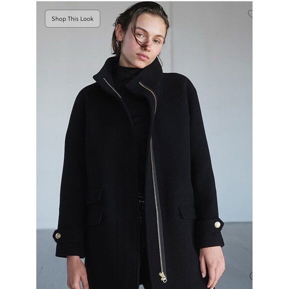 J.CREW Toscana Coat Italian Stadium Cloth Wool Blend 6 Black NEW Jacket CE180 - Picture 14 of 14